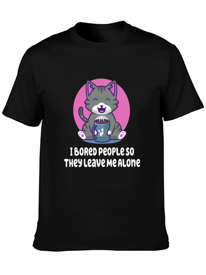 Funny Cat I Bored People Graphic Tee