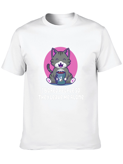 Funny Cat I Bored People Graphic Tee