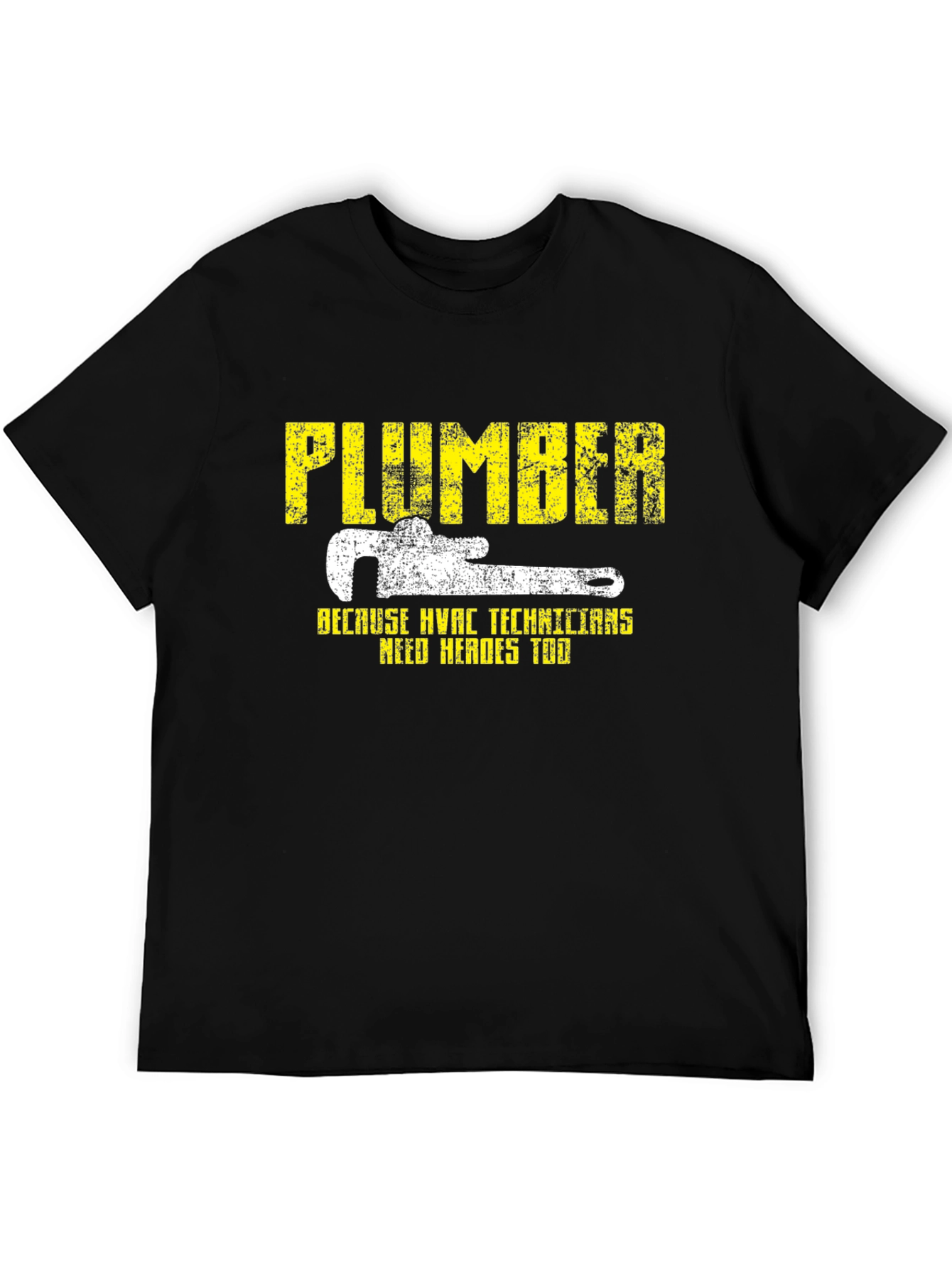 Plumber HVAC Technicians Hero Black Graphic T-Shirt