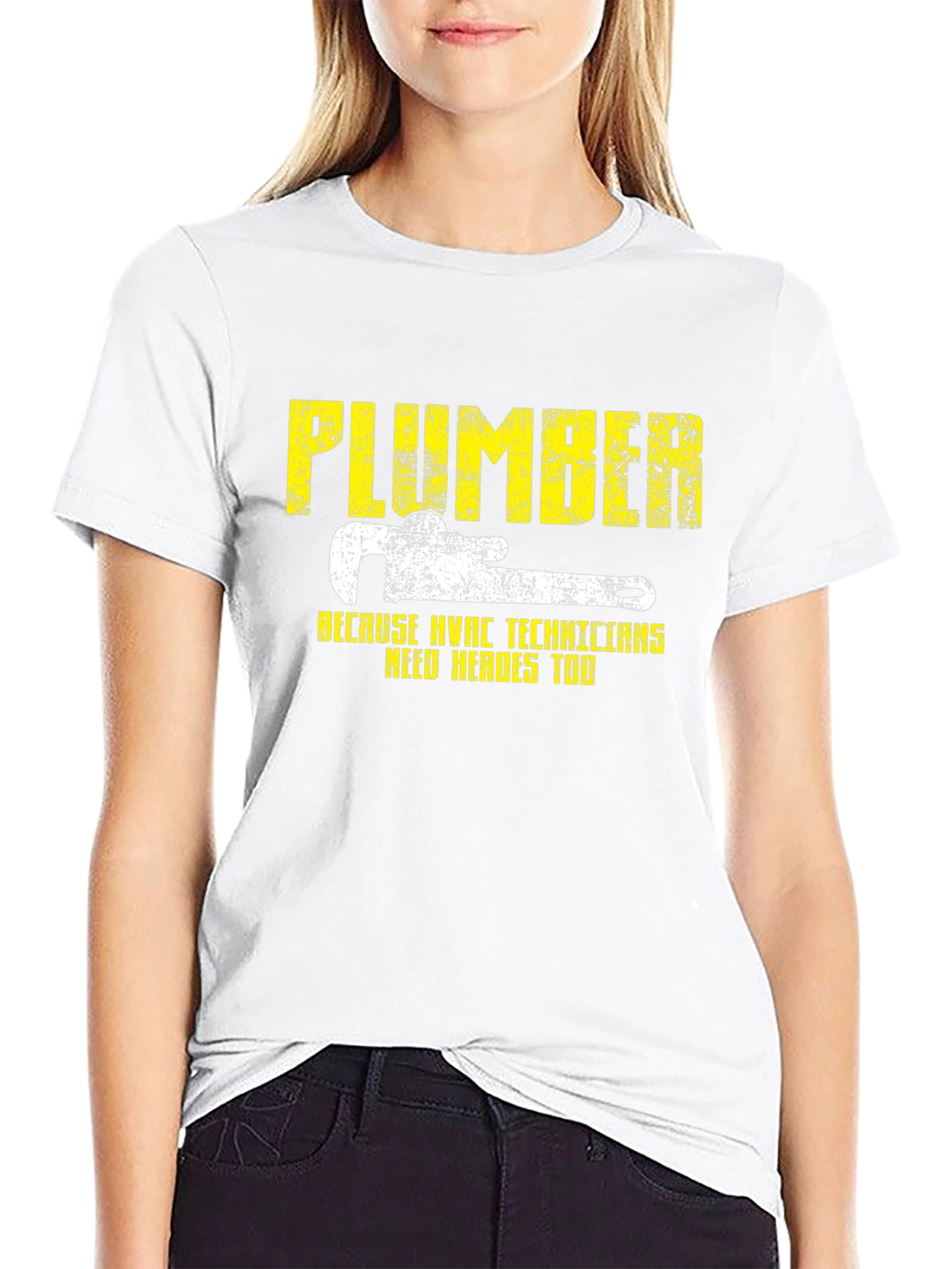 Plumber HVAC Technicians Hero Black Graphic T-Shirt