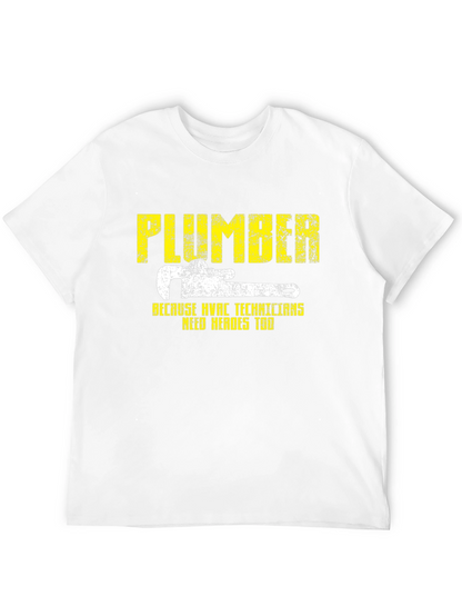 Plumber HVAC Technicians Hero Black Graphic T-Shirt