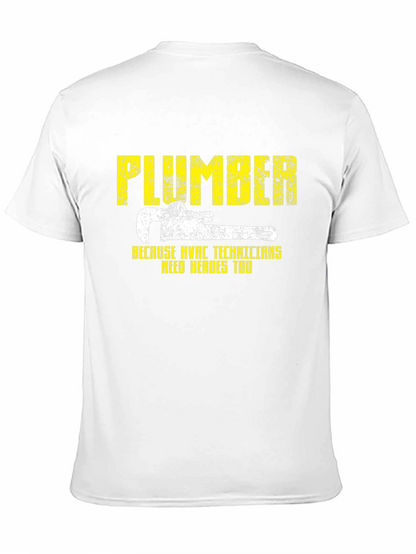 Plumber HVAC Technicians Hero Black Graphic T-Shirt