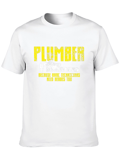 Plumber HVAC Technicians Hero Black Graphic T-Shirt