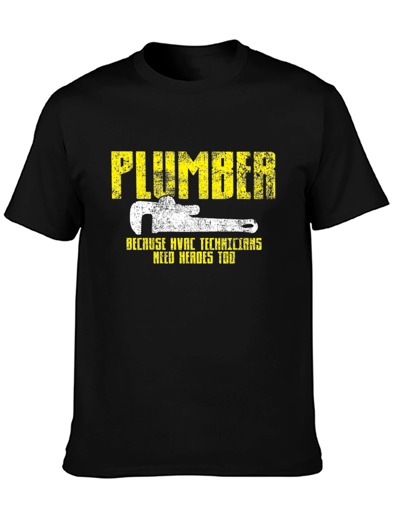 Plumber HVAC Technicians Hero Black Graphic T-Shirt
