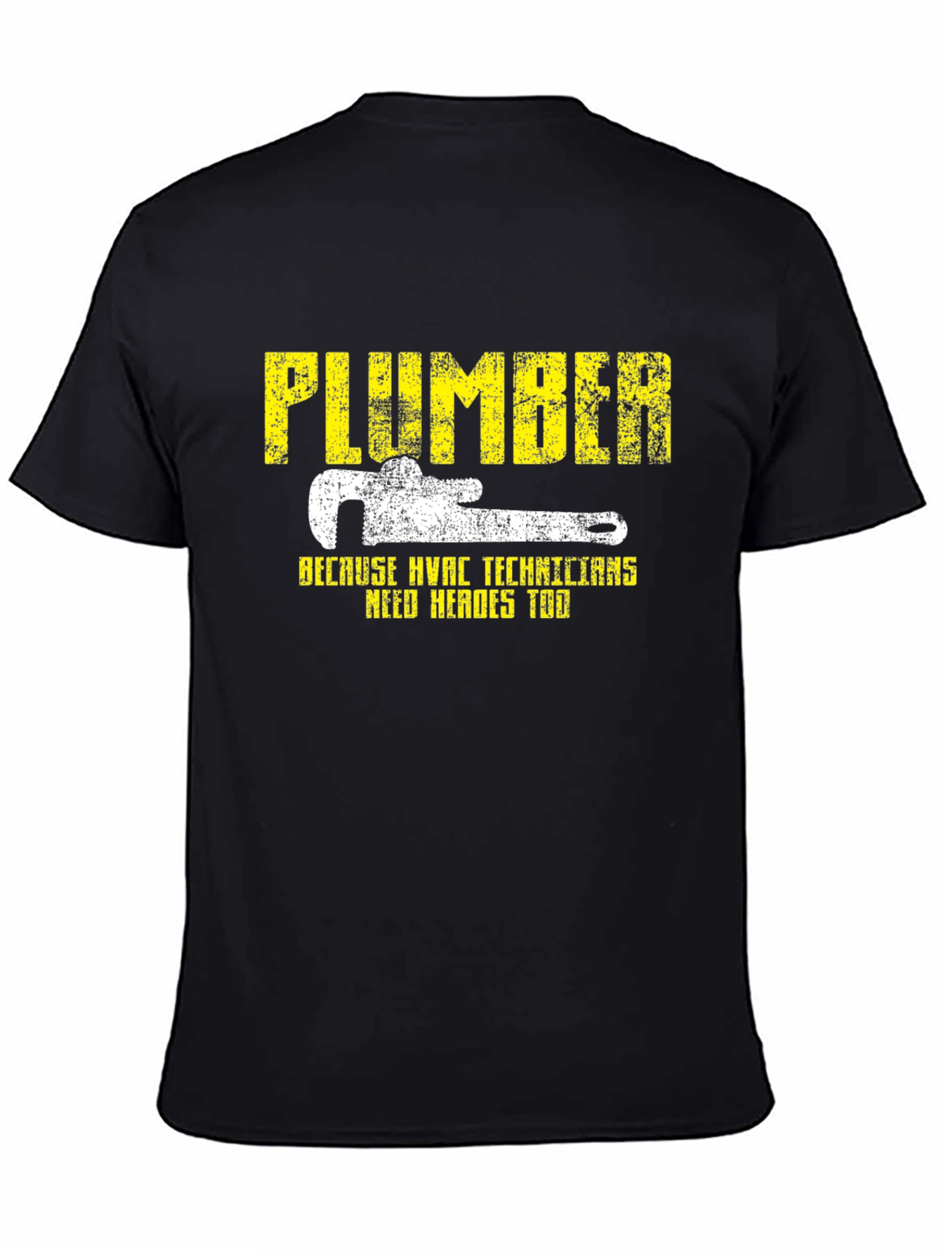 Plumber HVAC Technicians Hero Black Graphic T-Shirt
