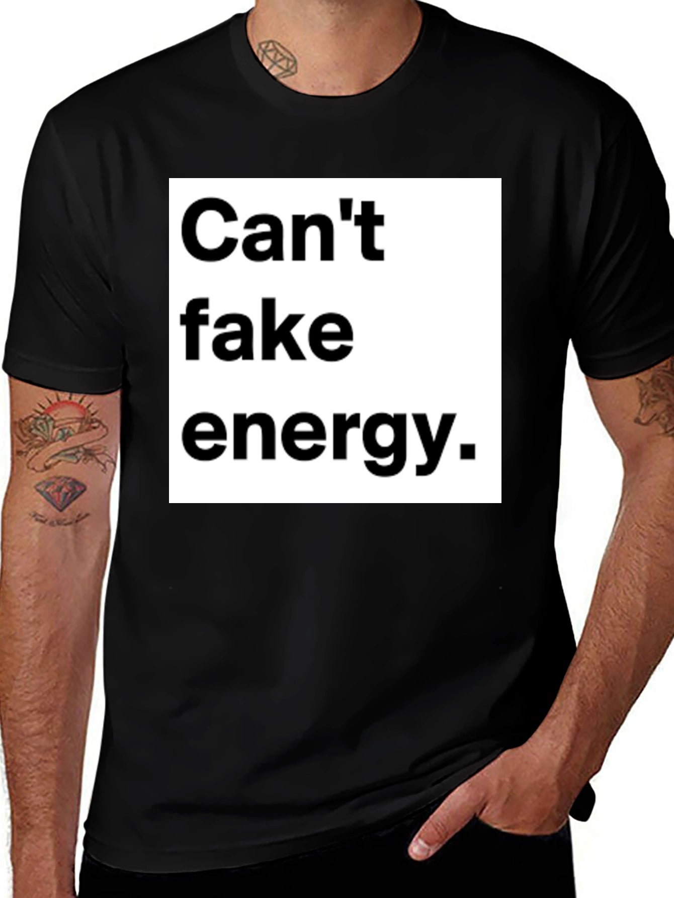 Cant Fake Energy Graphic Tee - Unisex Black T-Shirt