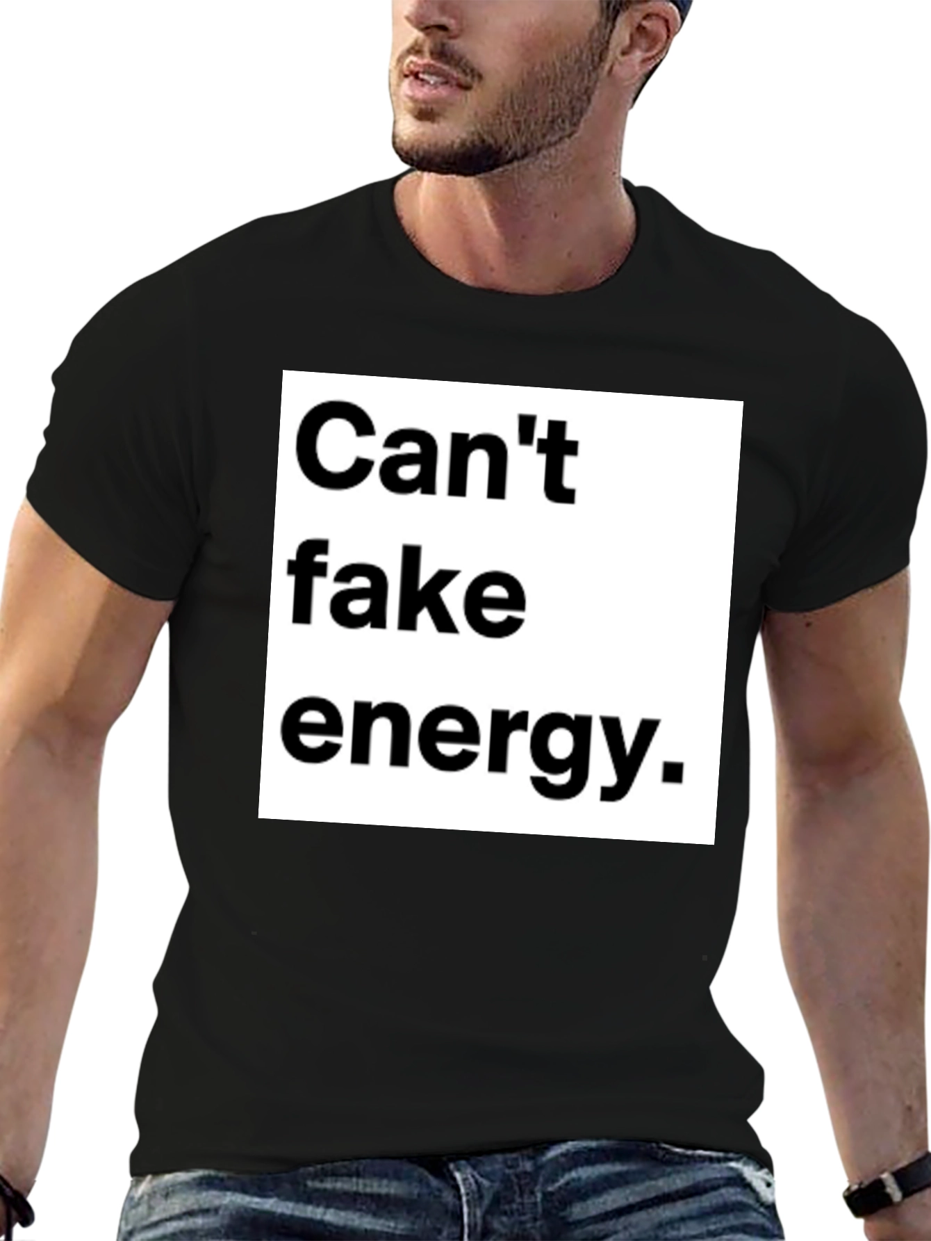 Cant Fake Energy Graphic Tee - Unisex Black T-Shirt