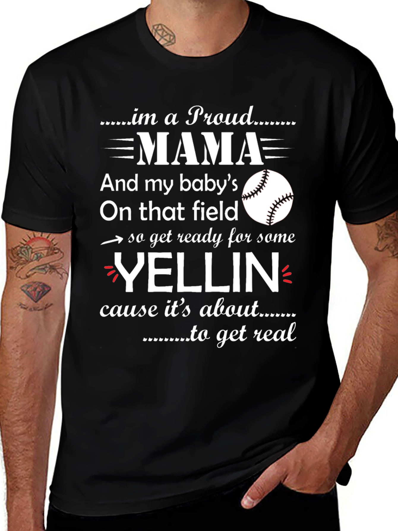 Proud Mama Baseball T-Shirt