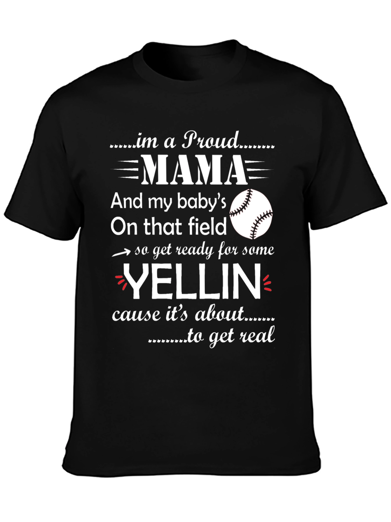 Proud Mama Baseball T-Shirt