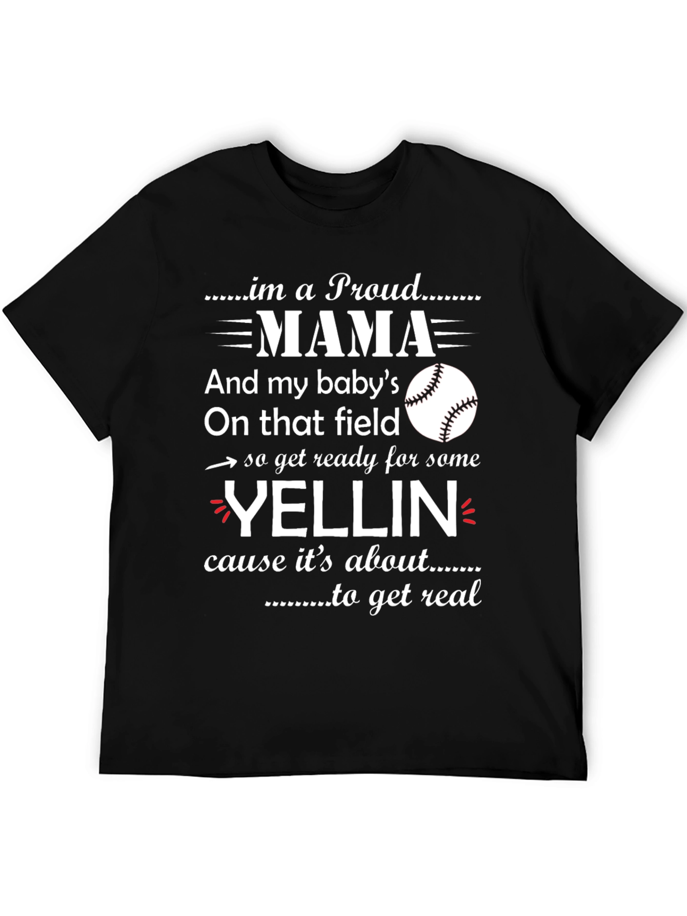 Proud Mama Baseball T-Shirt