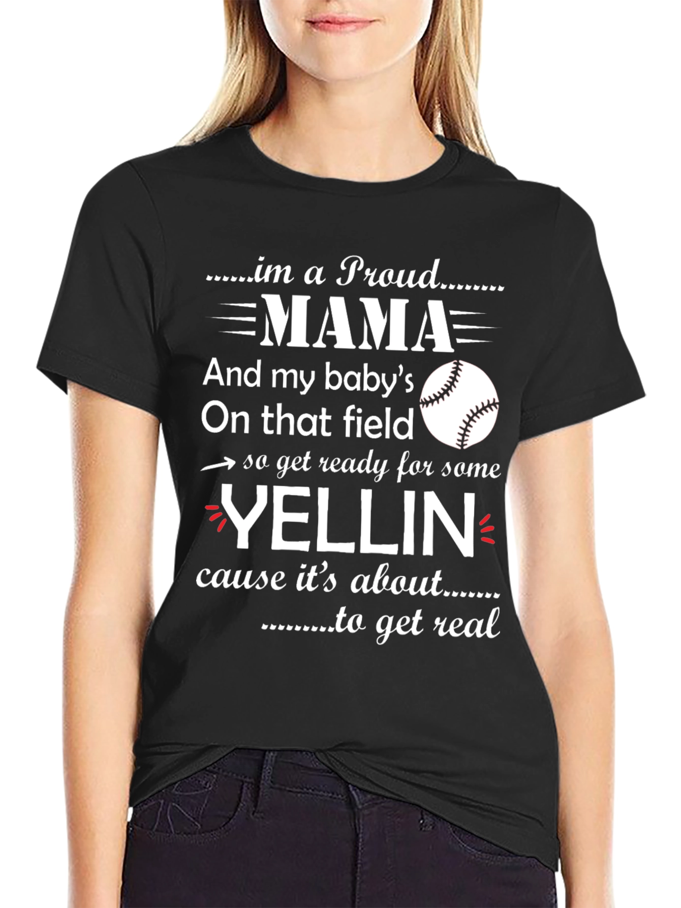 Proud Mama Baseball T-Shirt