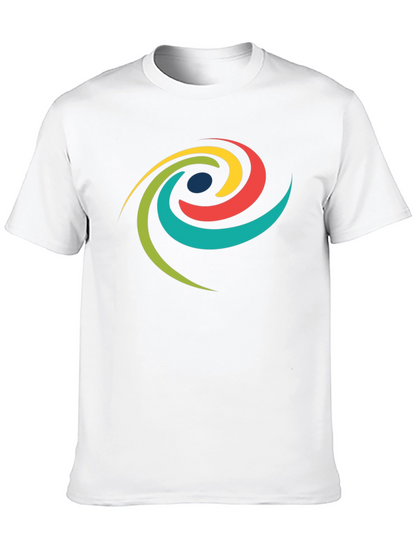 Modern Swirl Graphic Tee - Black Cotton T-Shirt