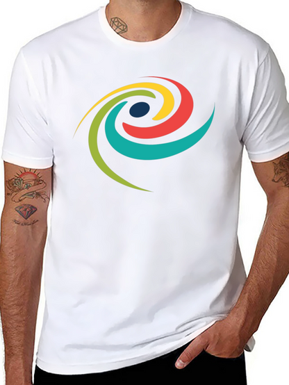 Modern Swirl Graphic Tee - Black Cotton T-Shirt