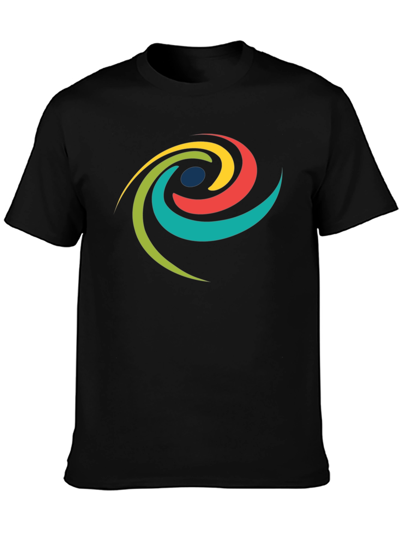 Modern Swirl Graphic Tee - Black Cotton T-Shirt