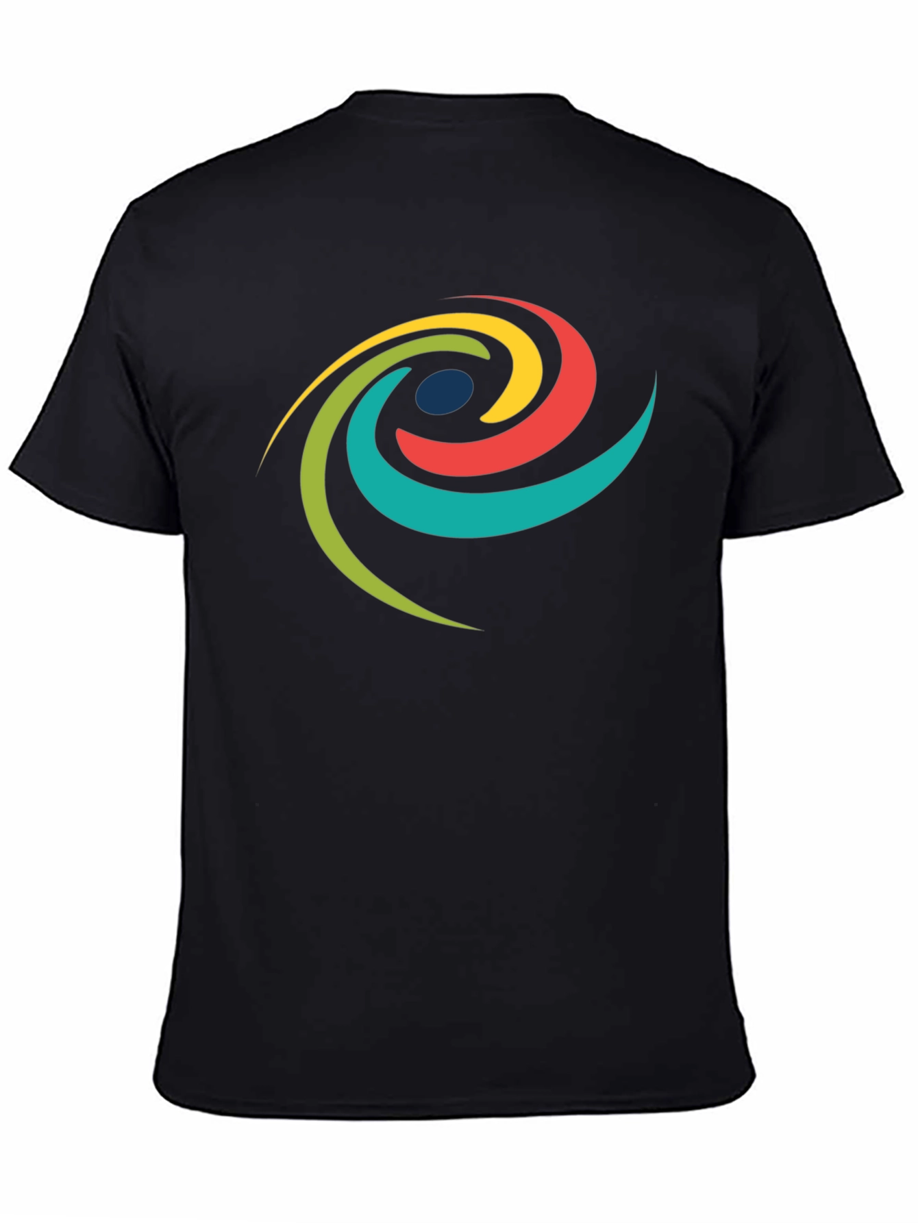 Modern Swirl Graphic Tee - Black Cotton T-Shirt