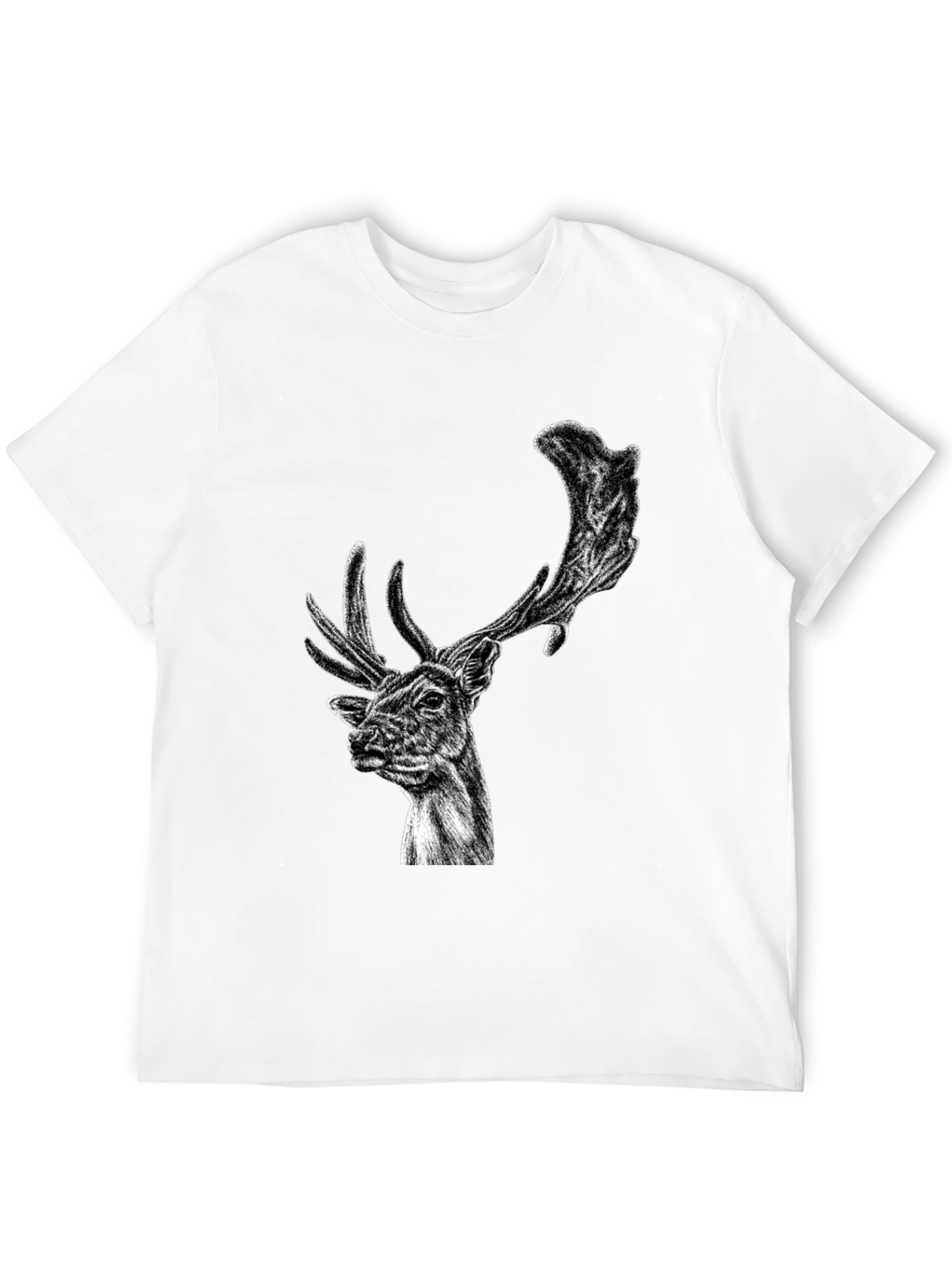 Black Deer Graphic Tee - Wildlife Art Shirt