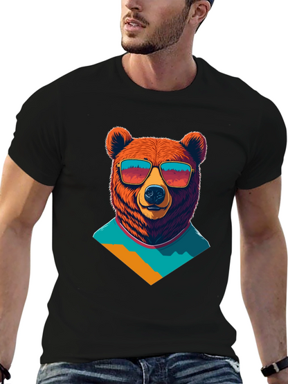 Cool Bear Graphic Tee - Black Cotton T-Shirt
