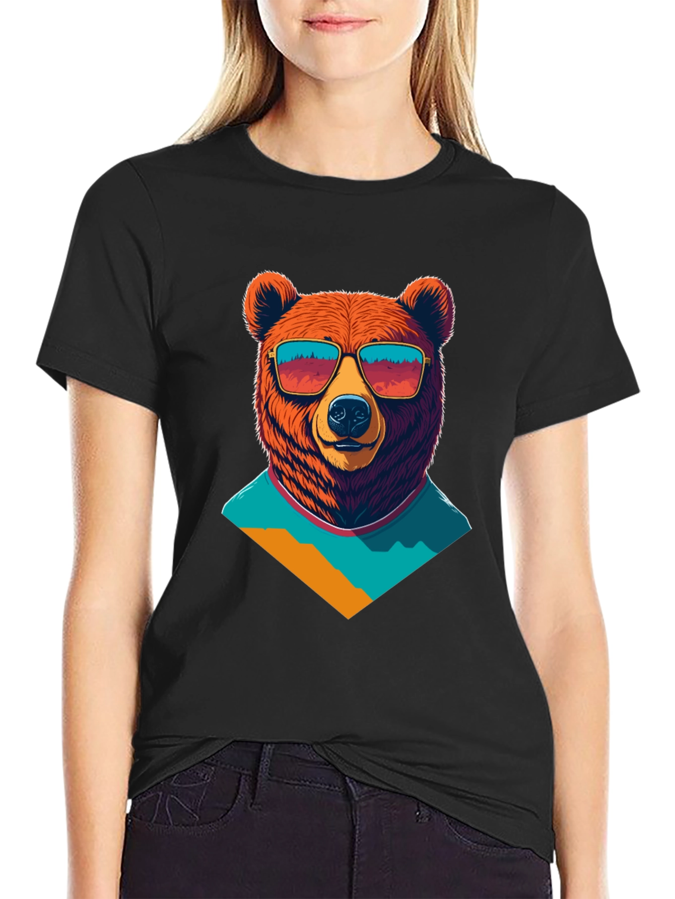 Cool Bear Graphic Tee - Black Cotton T-Shirt