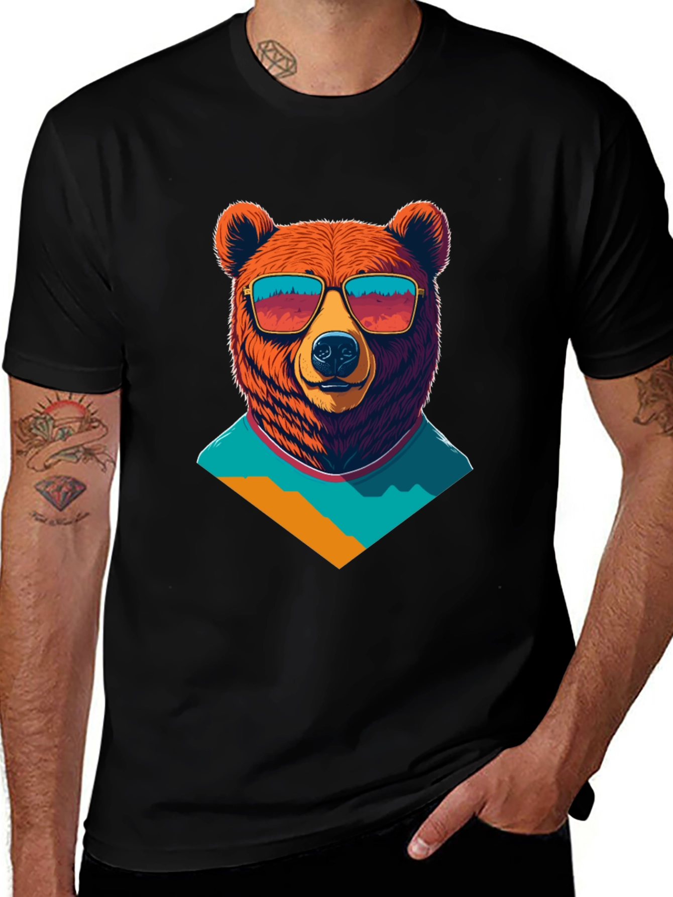Cool Bear Graphic Tee - Black Cotton T-Shirt