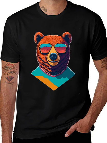 Cool Bear Graphic Tee - Black Cotton T-Shirt