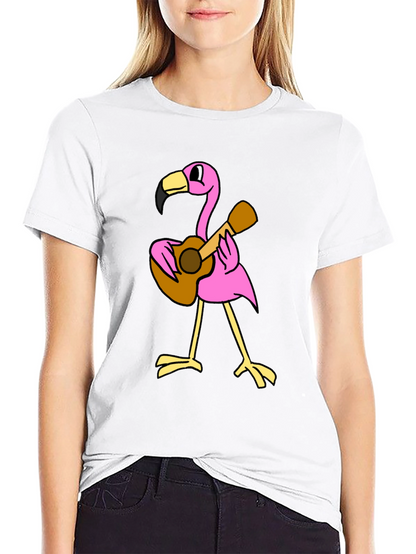 Flamingo Guitar Player Graphic Tee