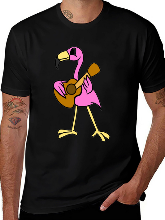 Flamingo Guitar Player Graphic Tee