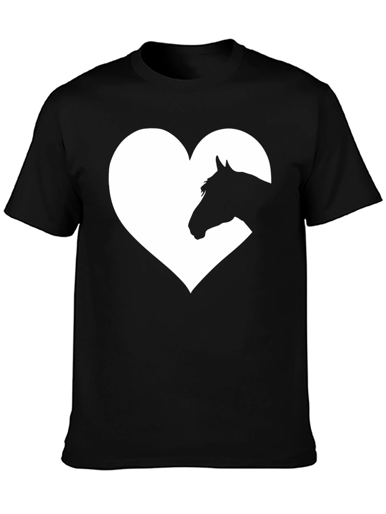 Horse Heart Graphic Tee - Black Cotton Blend