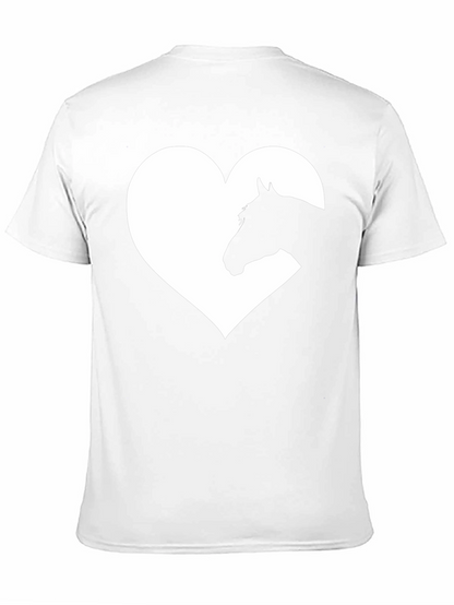 Horse Heart Graphic Tee - Black Cotton Blend