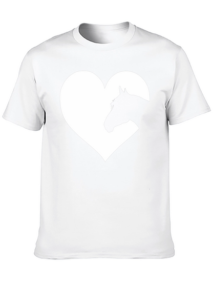 Horse Heart Graphic Tee - Black Cotton Blend