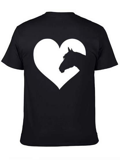 Horse Heart Graphic Tee - Black Cotton Blend