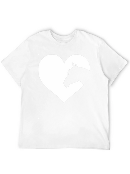 Horse Heart Graphic Tee - Black Cotton Blend
