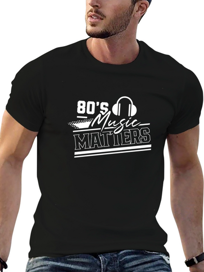 80s Music Matters Graphic Tee - Black