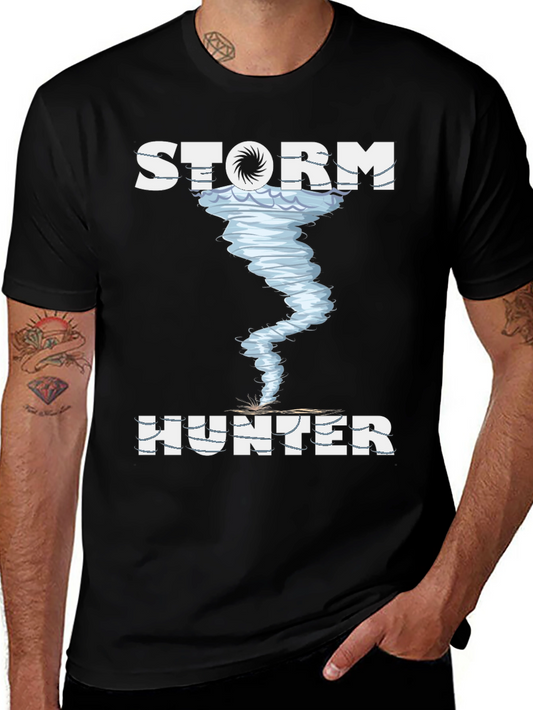 Storm Hunter Graphic Tee - Black Cotton T-Shirt