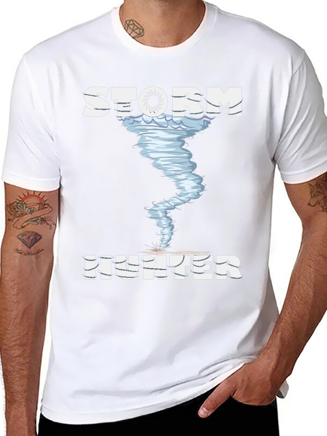Storm Hunter Graphic Tee - Black Cotton T-Shirt