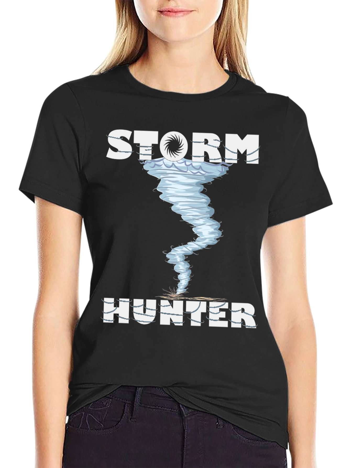 Storm Hunter Graphic Tee - Black Cotton T-Shirt
