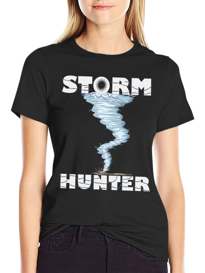 Storm Hunter Graphic Tee - Black Cotton T-Shirt