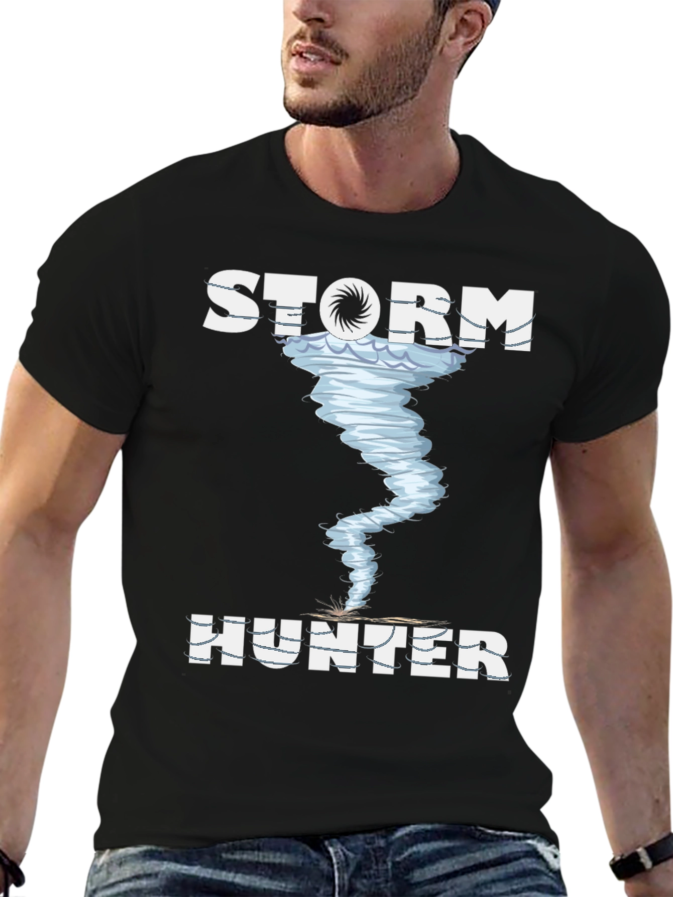 Storm Hunter Graphic Tee - Black Cotton T-Shirt