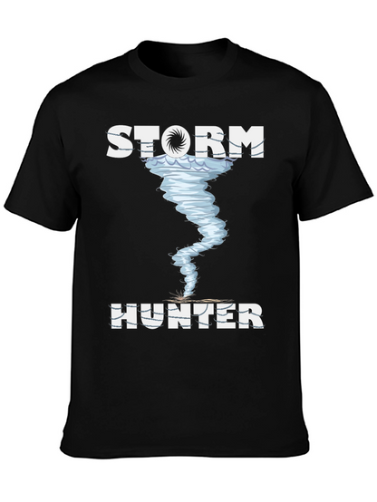 Storm Hunter Graphic Tee - Black Cotton T-Shirt