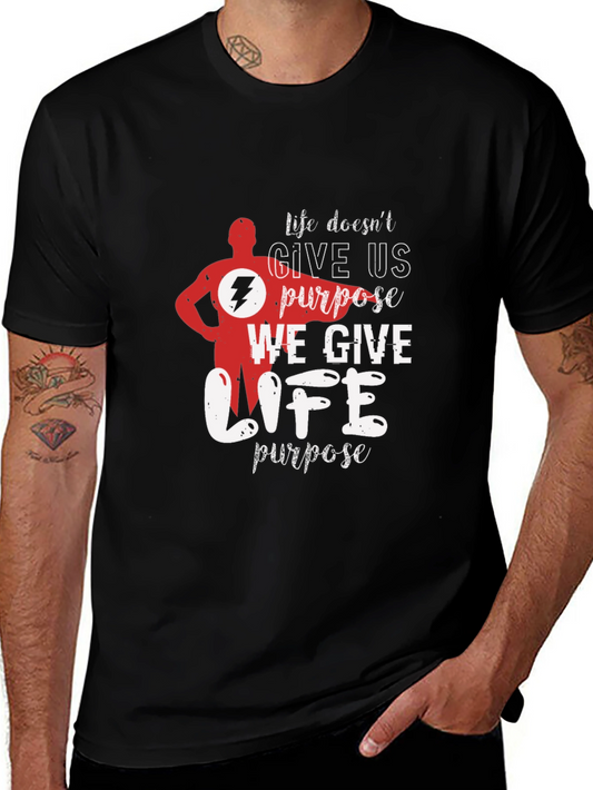 Life Purpose Graphic T-Shirt - Black