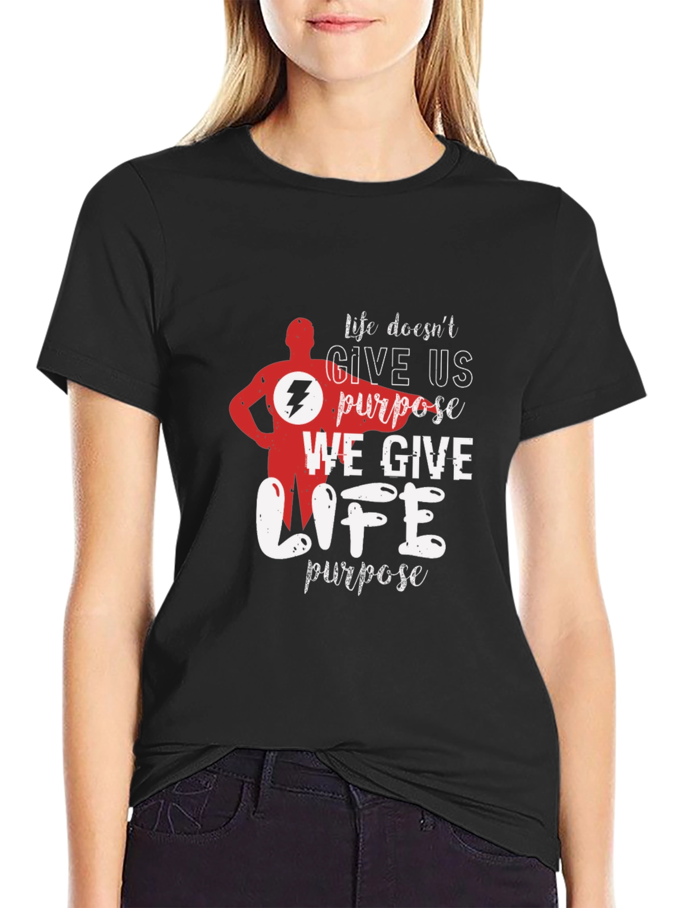 Life Purpose Graphic T-Shirt - Black