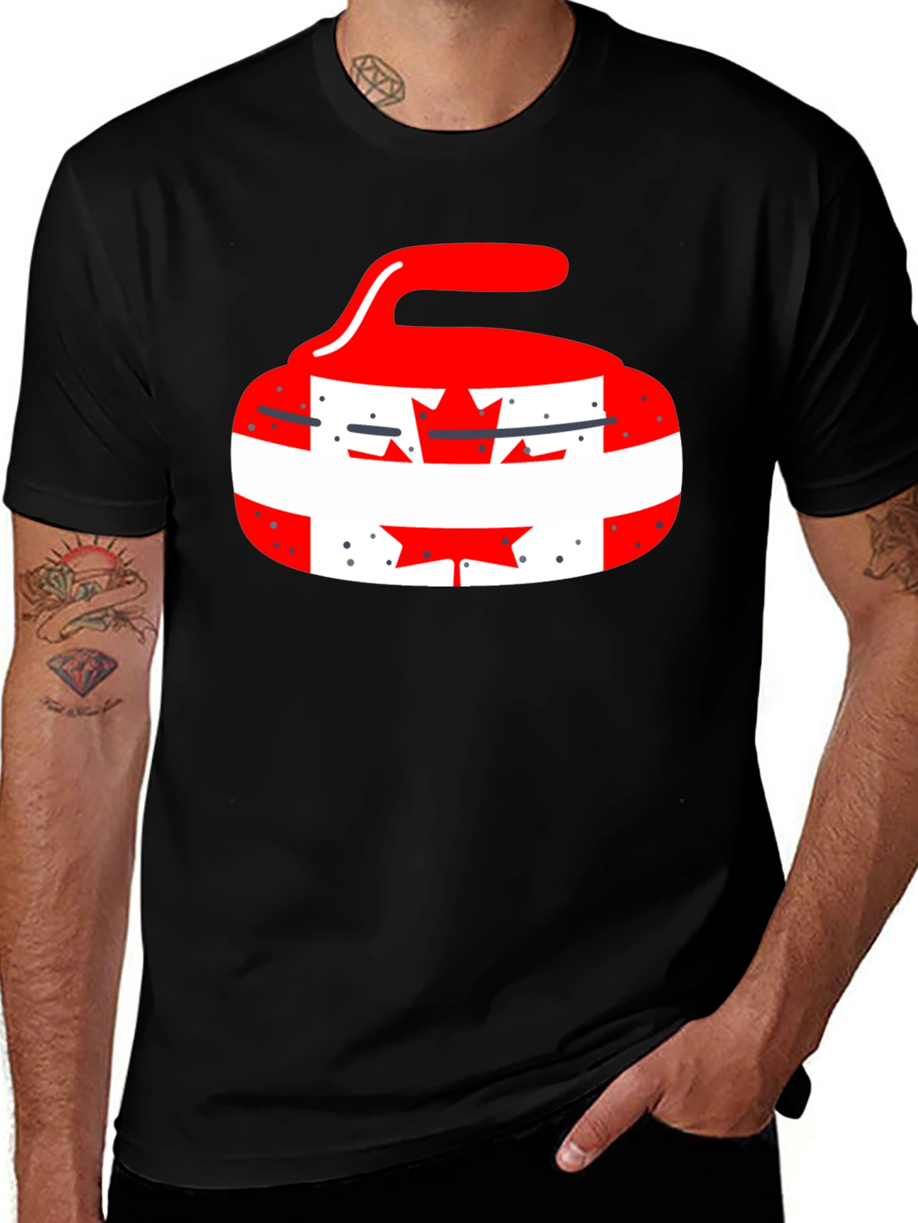 Canadian Pride Curling Stone Graphic Tee