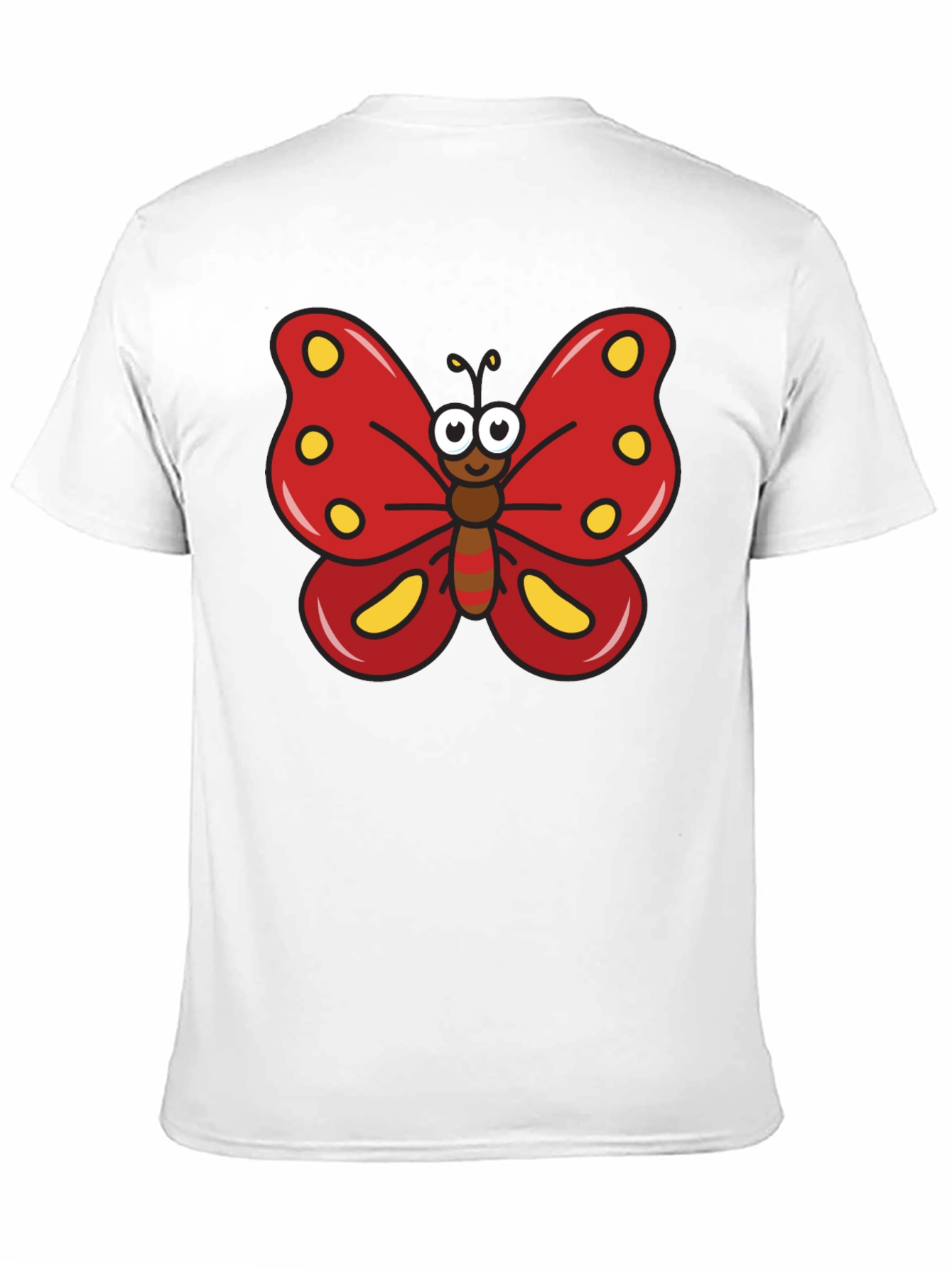 Cartoon Butterfly Graphic Tee - Black T-Shirt