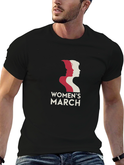 Womens March Graphic T-Shirt - Black