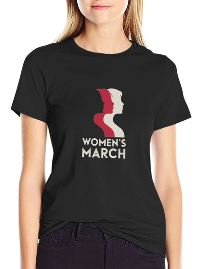 Womens March Graphic T-Shirt - Black