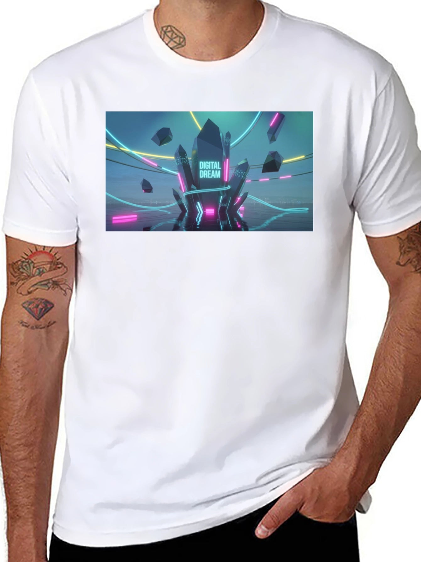 Digital Dream Graphic Tee - Mens Black T-Shirt