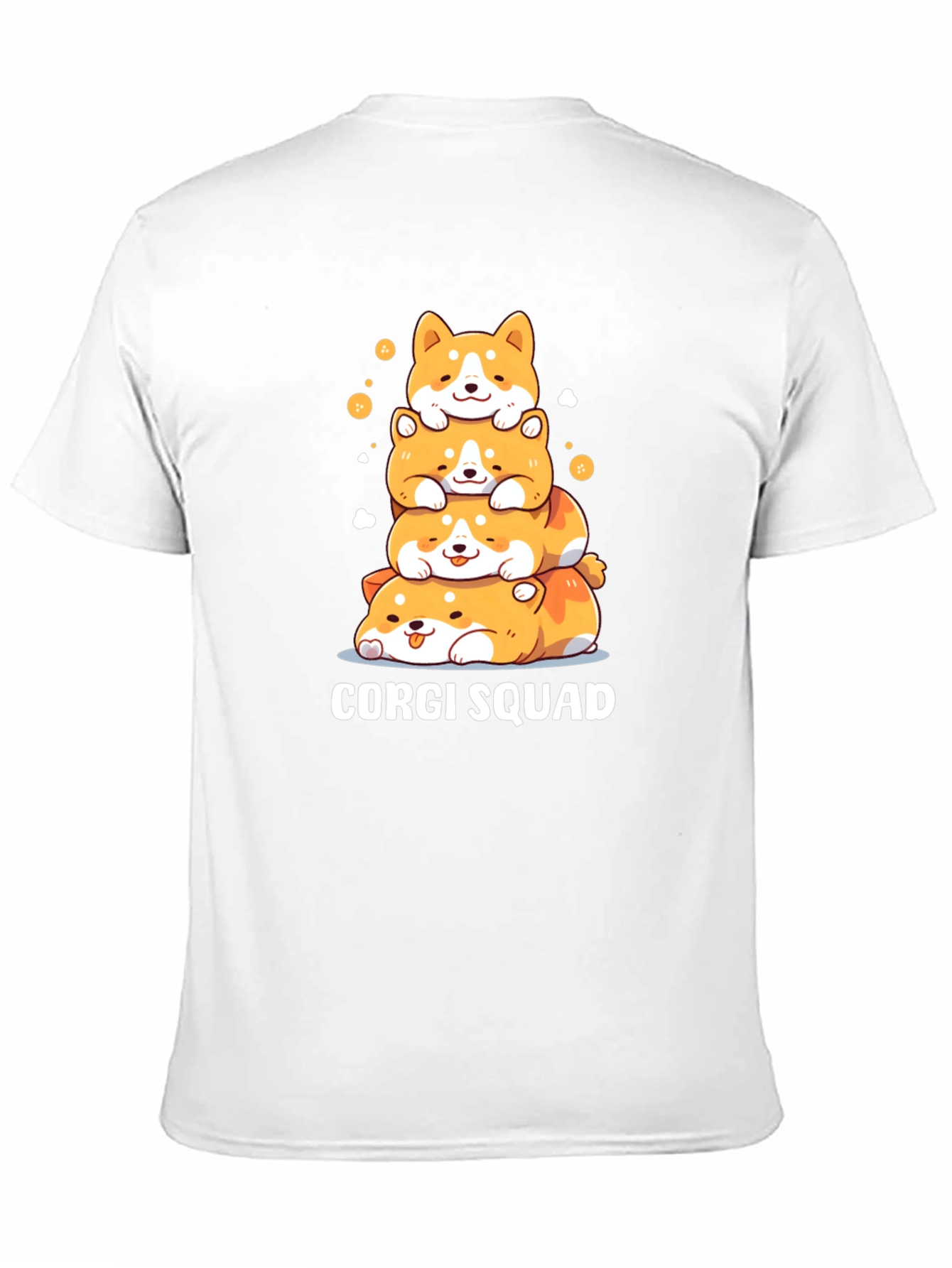 Corgi Squad Stacked Dogs Black T-Shirt