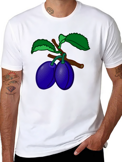 Plum Branch Graphic Black T-Shirt