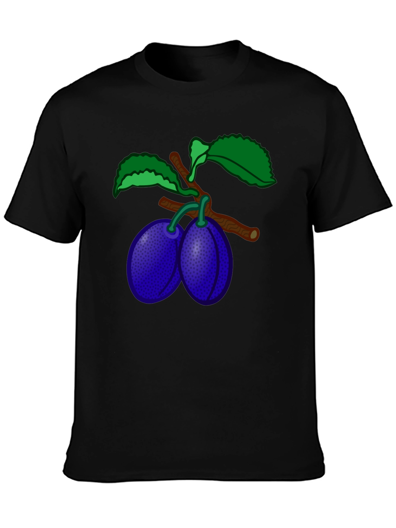 Plum Branch Graphic Black T-Shirt