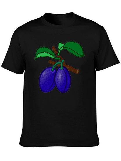 Plum Branch Graphic Black T-Shirt
