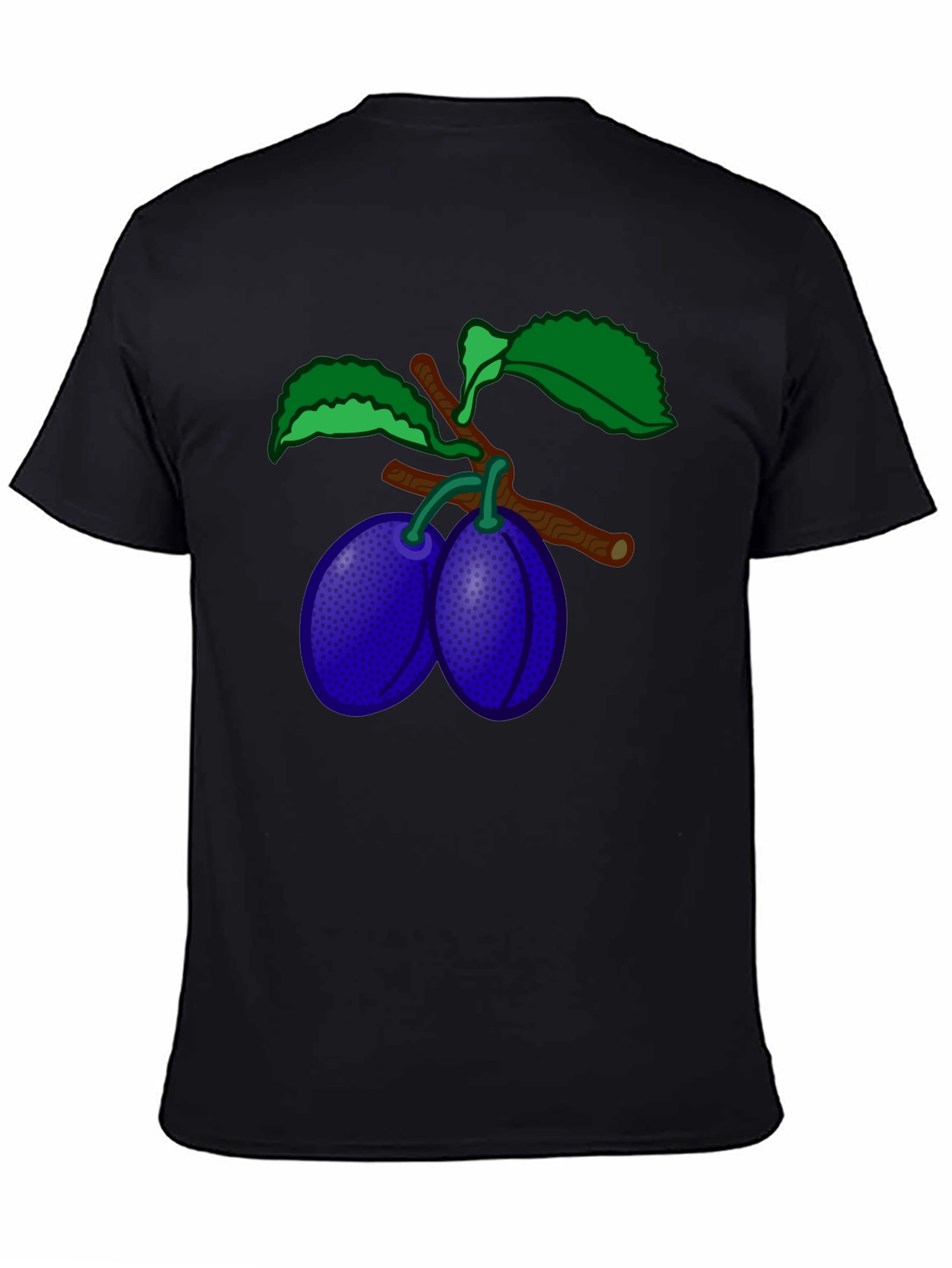 Plum Branch Graphic Black T-Shirt
